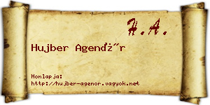 Hujber Agenór névjegykártya
